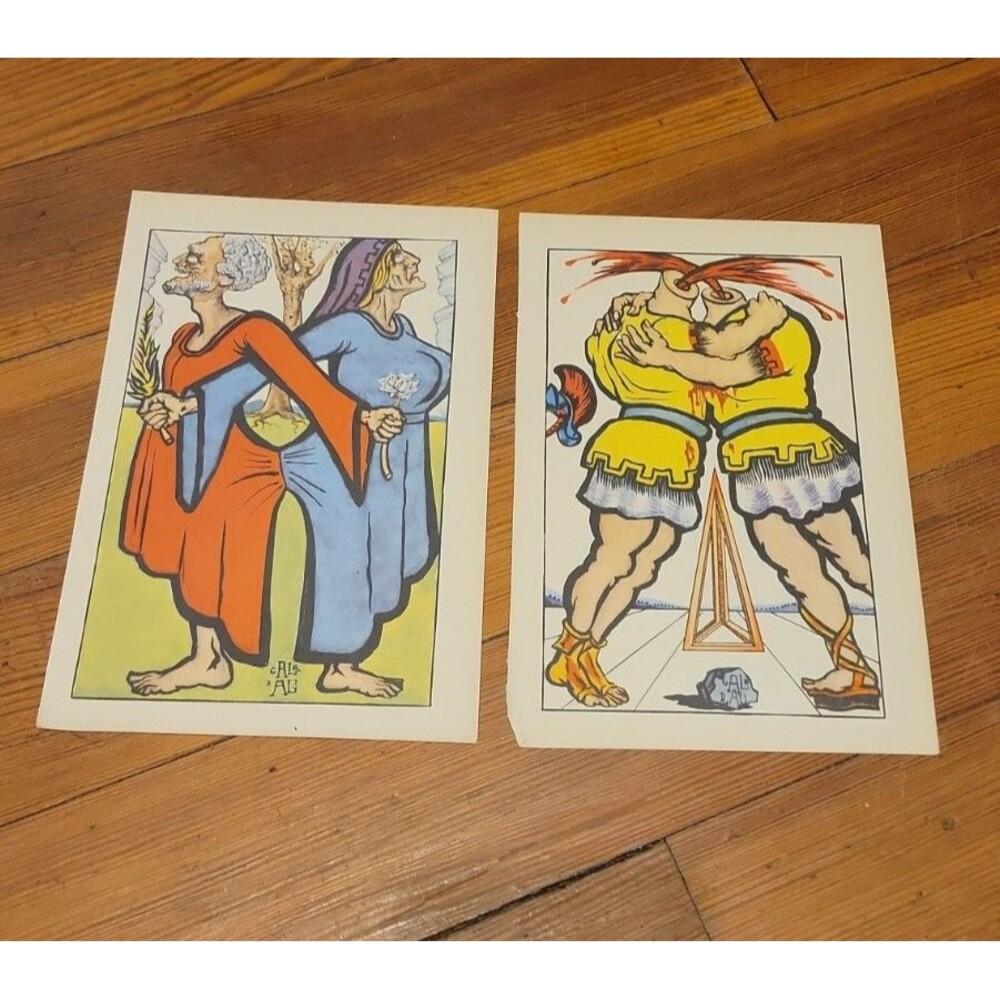 Lot Of 2 Vintage Salvador Dali Prints, 8.25 in by 5.5 in, Two, Weird